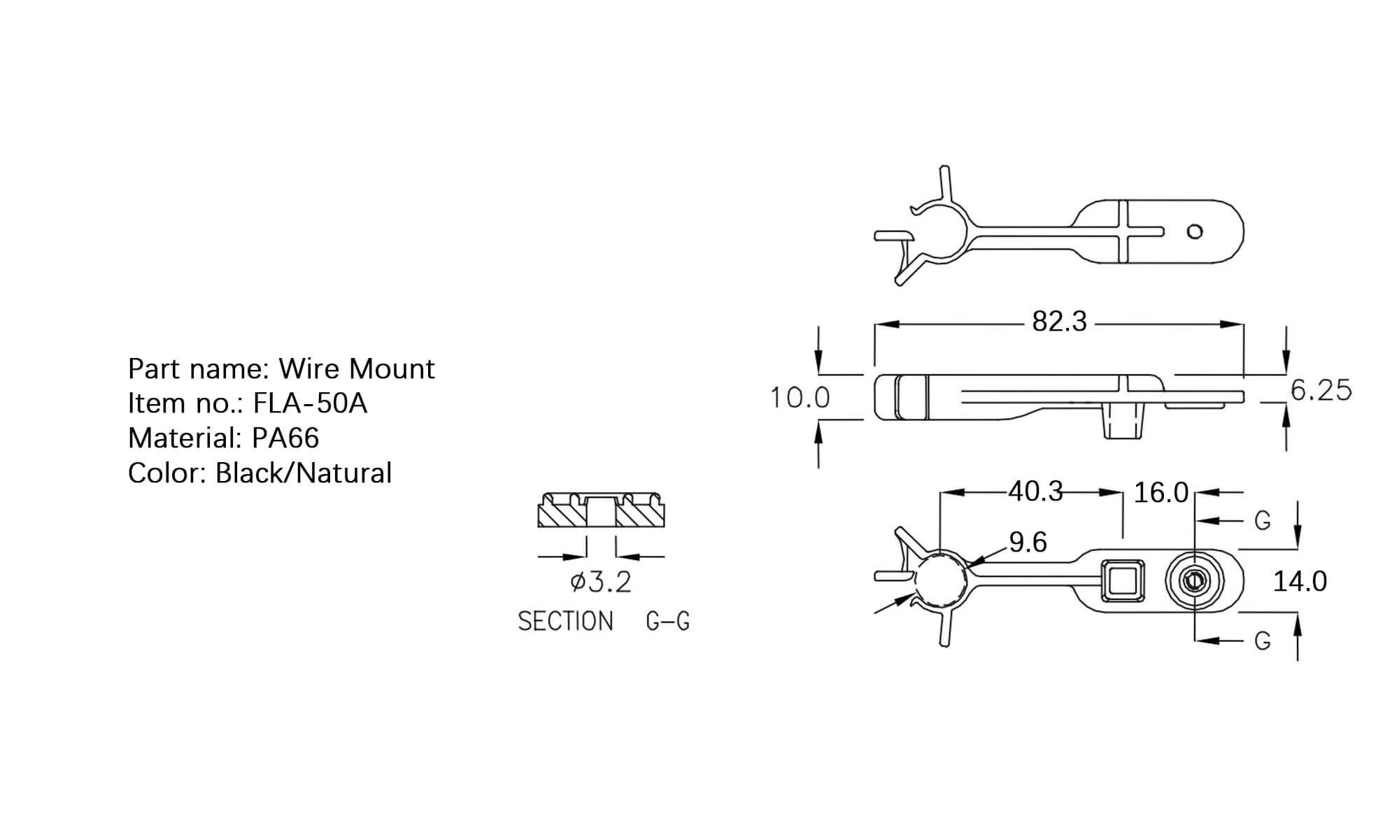 Plastic Wire Mount FLA-50A